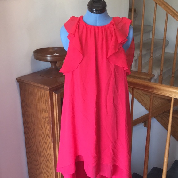 BCBGMaxAzria Fais Lipstick Red Silk Dress AHS - Picture 4 of 8